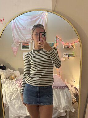 Aerie Striped Green/white long-sleeved top